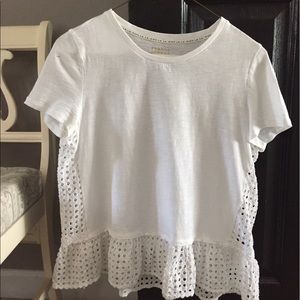 Kate Spade eyelet peplum tee