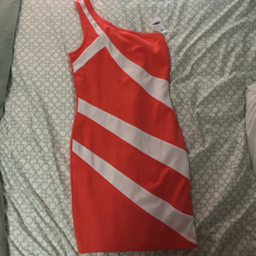 Orange one strap dress