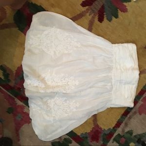 White bubble skirt mini dress