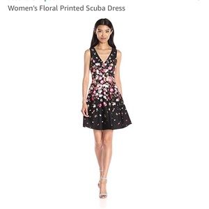 Jessica Simpson black scuba floral dress