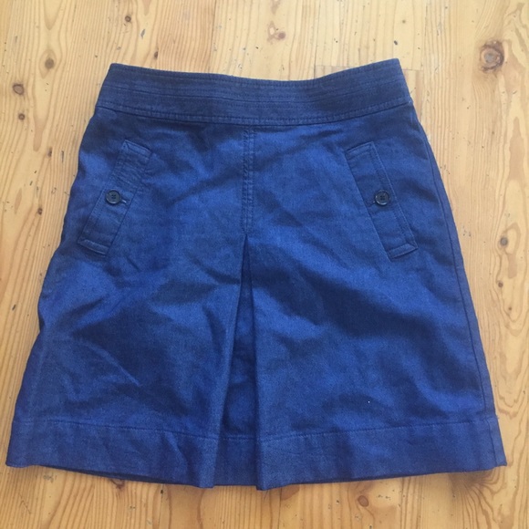 💰💰Ann Taylor LOFT Mini Chambray Skirt Sz 2 - Picture 2 of 8