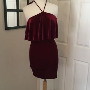 Red velvet dress