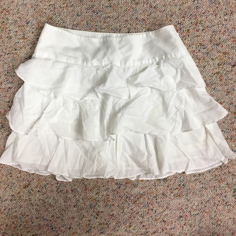 White ruffle skirt