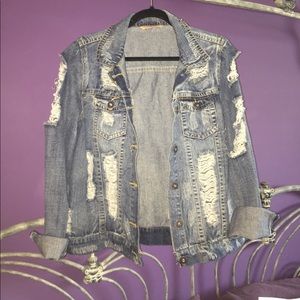 destructed jean jacket