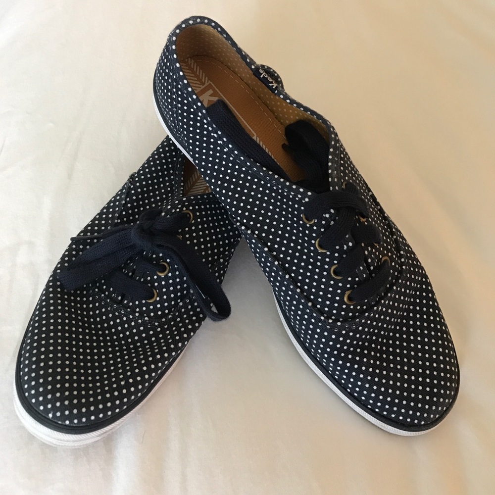 Navy and White Polka Dot Keds
