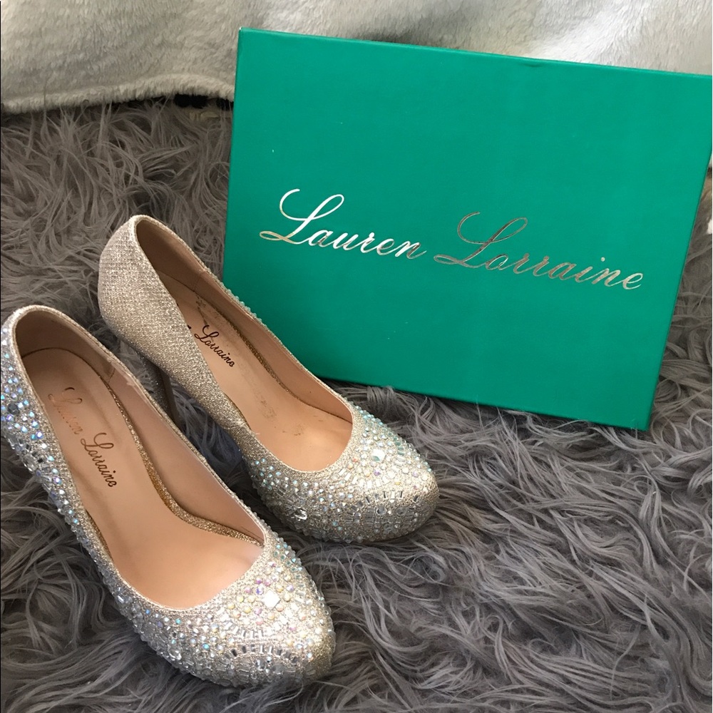 Nude Sparkle Platform Heel (5 inch)