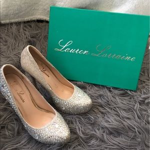 Nude Sparkle Platform Heel (5 inch)