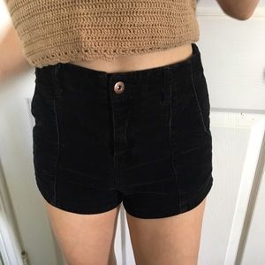 Corduroy black shorts