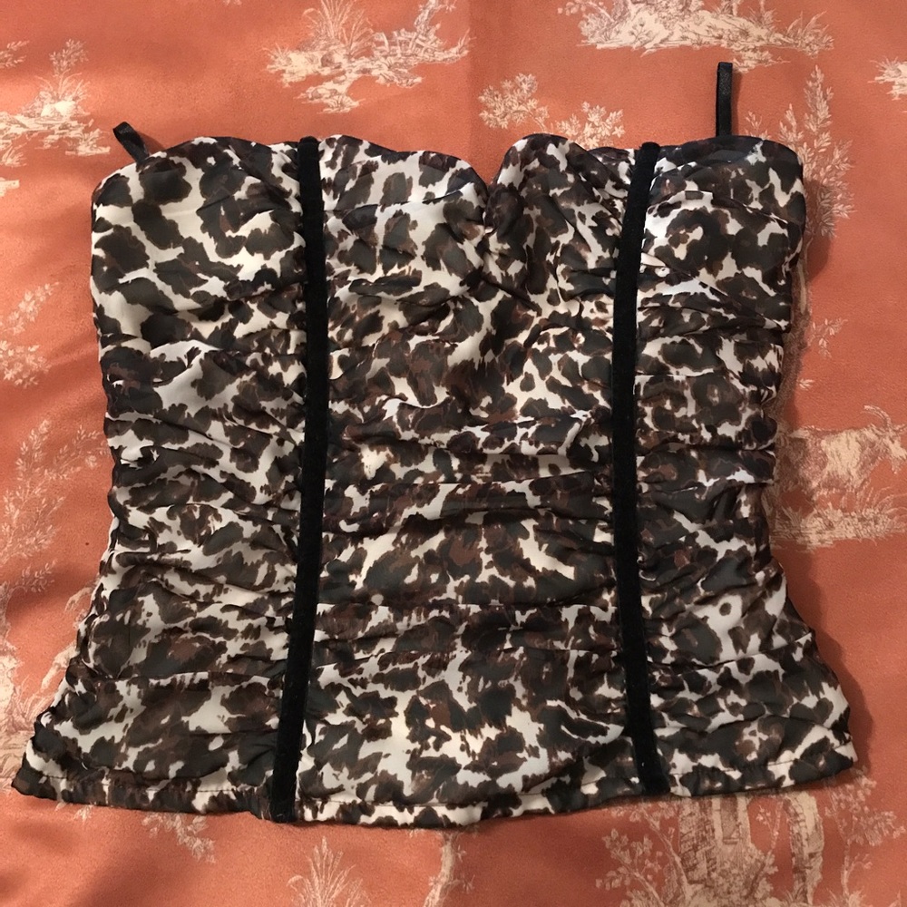 Corset Style Halter Top Animal Print