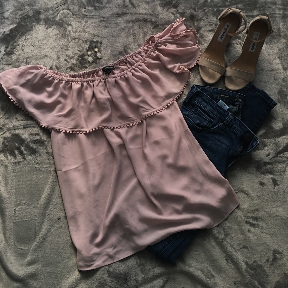 Pink off shoulder top