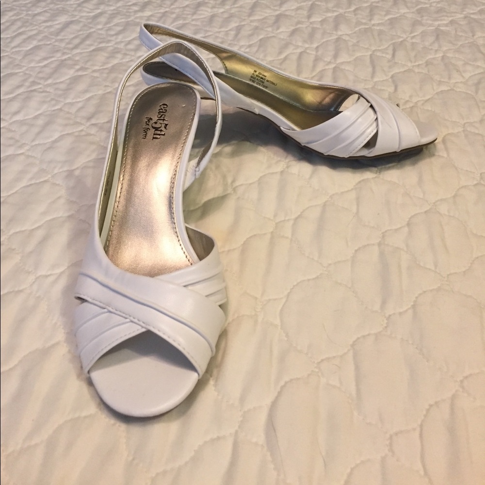 East 5th Flex Form White Heels
