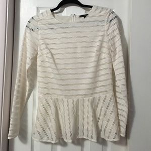 Banana Republic Long Sleeve Mesh Peplum shirt