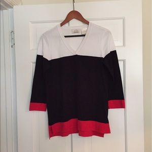 EP Pro white, black, red V-neck sweater- M