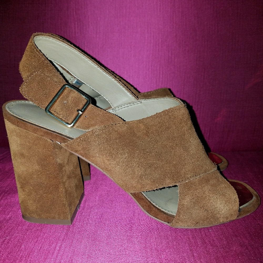 Genuine Leather Brown Boho Suede Slides