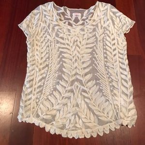 Lace / mesh see through blouse