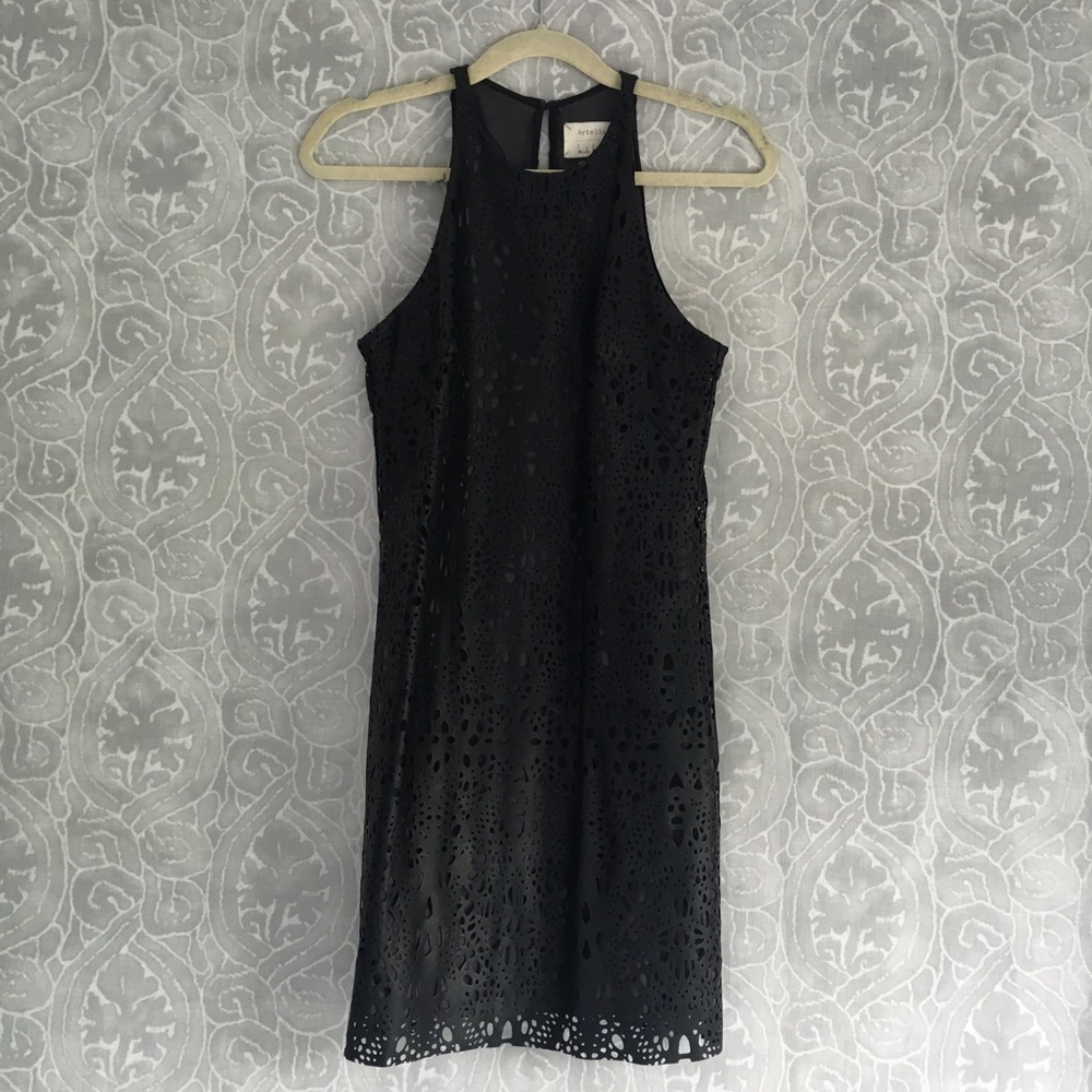 Artelier Nicole Miller Faux Leather Dress