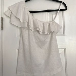LILLY PULITZER MULTIWAY WHITE RUFFLE TOP sz. SM