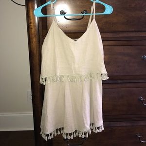 NWT Cream/Tan Tank with Tassels on Top & Bottom