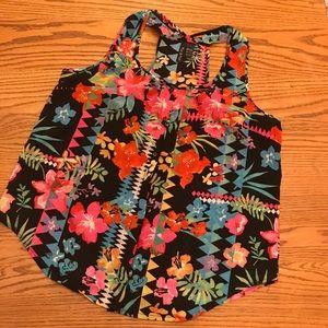 🌞🔥Tropical 🌴 flowy sheer blouse (NWOT)
