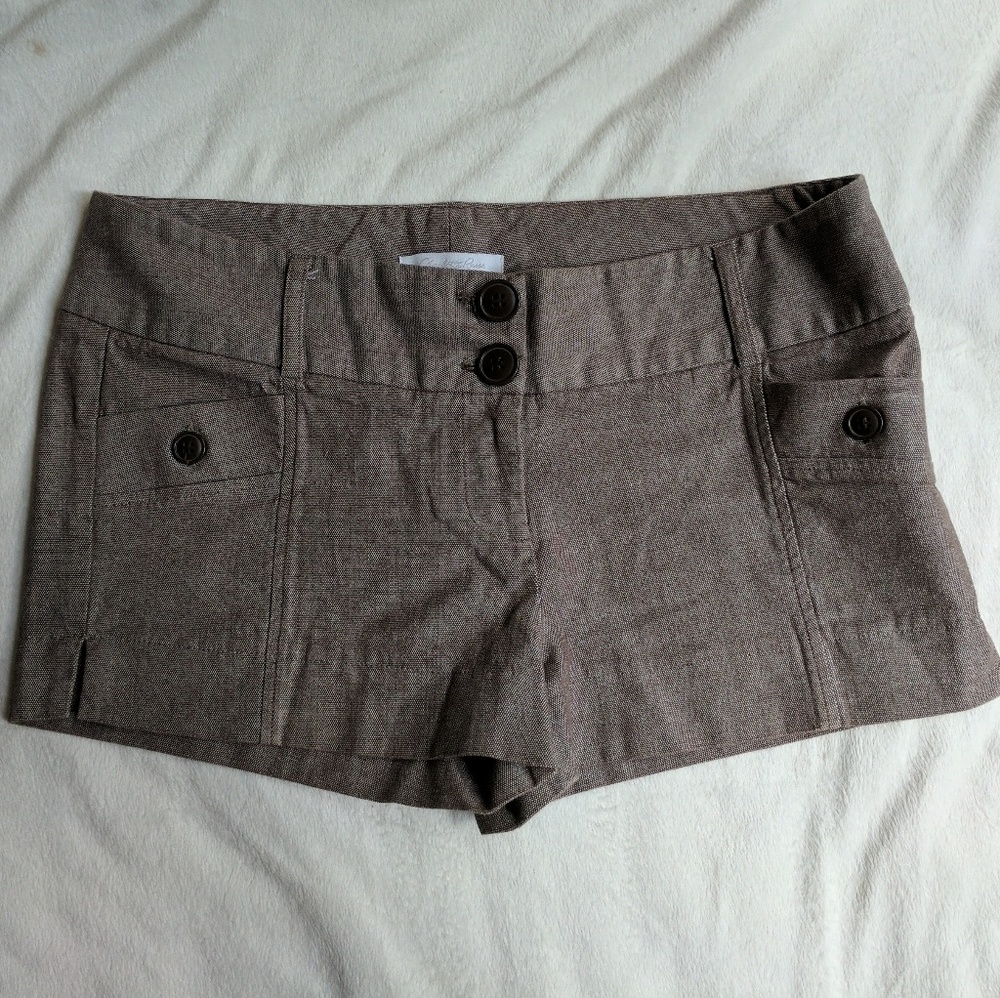 Charlotte Russe Dress Shorts Tan Brown 2" Inseam