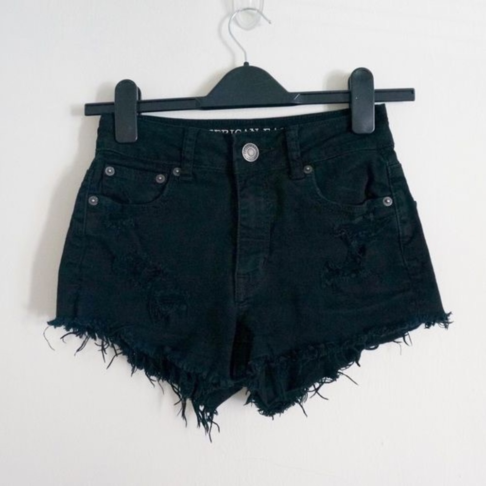 American Eagle black high rise festival short