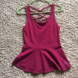 NWT Express maroon peplum tank