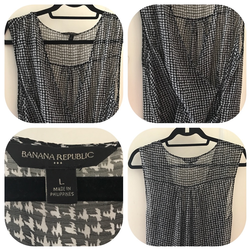 Houndstooth sleeveless Banana Republic Blouse