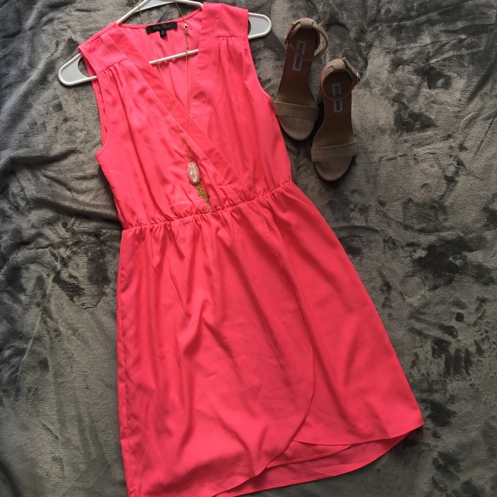 Hot pink wrap dress