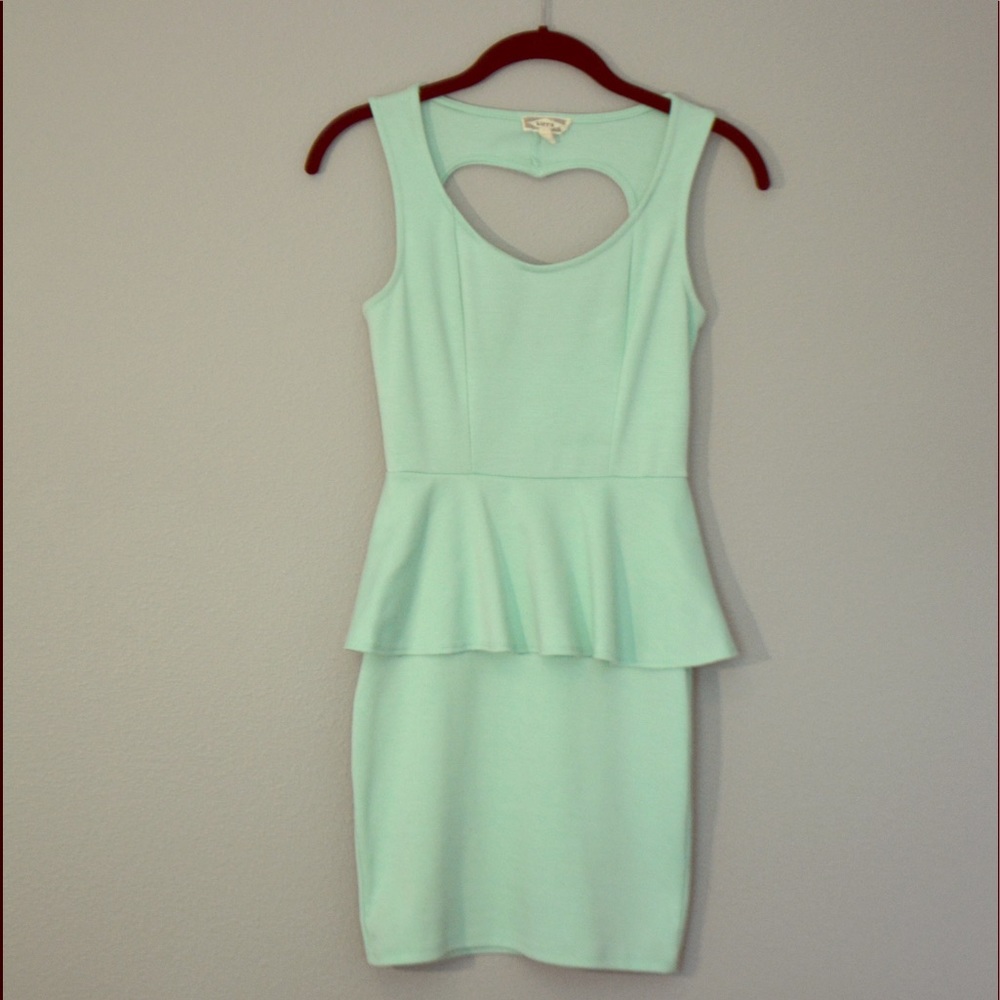 PACUN SEA-FOAM GREEN PEPLUM DRESS