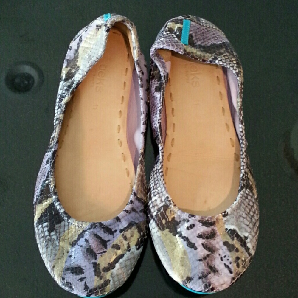 Tieks lavender snake ballet flats sz 11 worn once