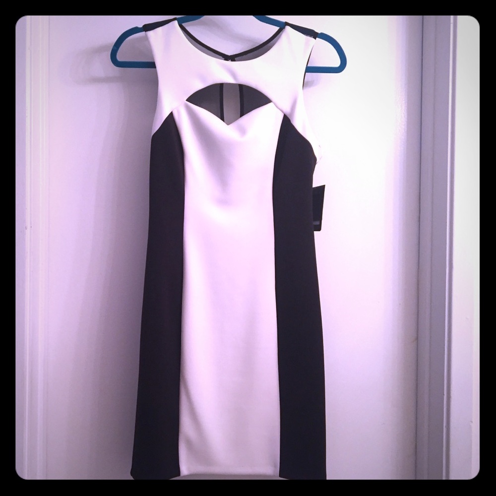 NWT ivory/black sexy fitted dress by Guess size 2
