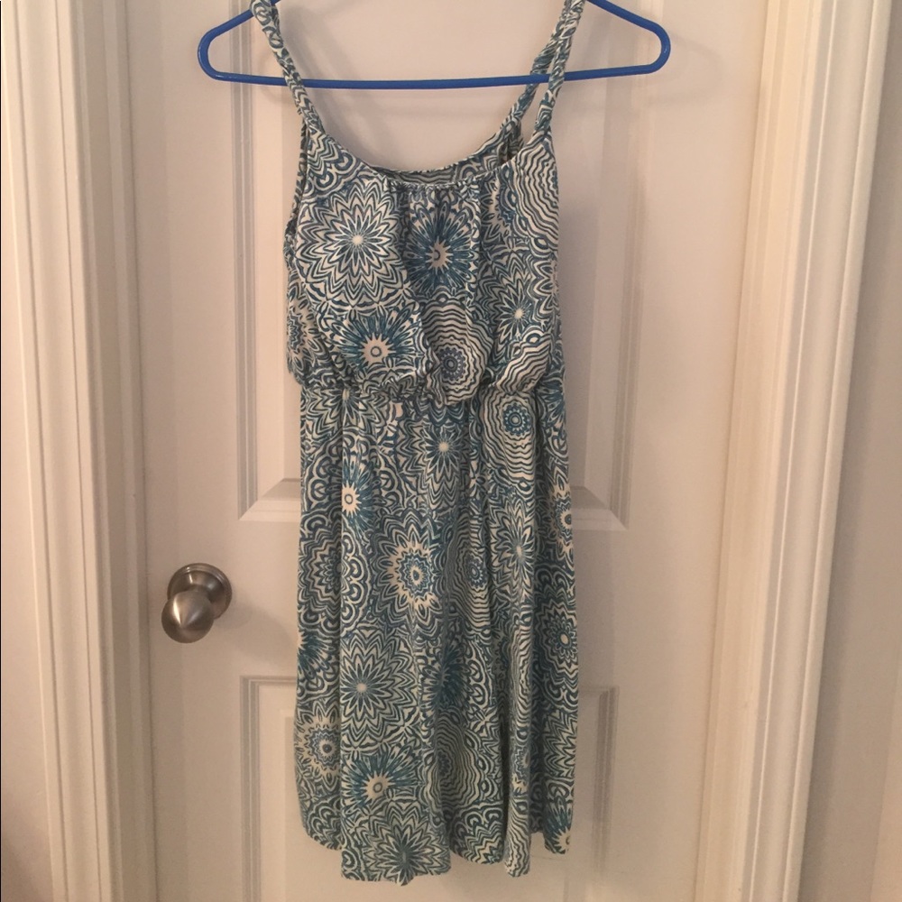 Colorful teal LOFT spring dress!