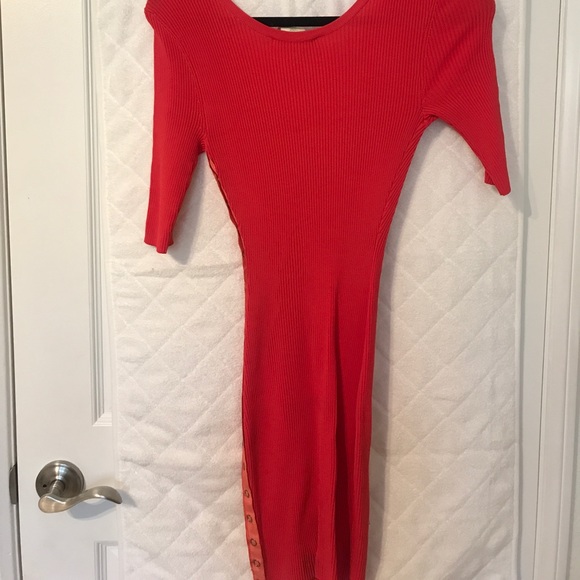 Marciano XS coral button up side dress - Picture 5 of 5