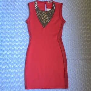 Arden B embellished side Mesh dress