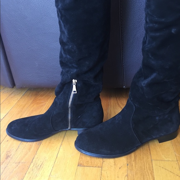 Prada black suede knee high boots - Picture 3 of 6