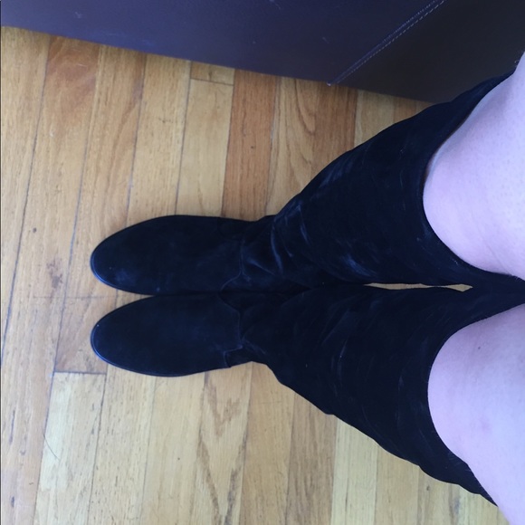 Prada black suede knee high boots - Picture 4 of 6