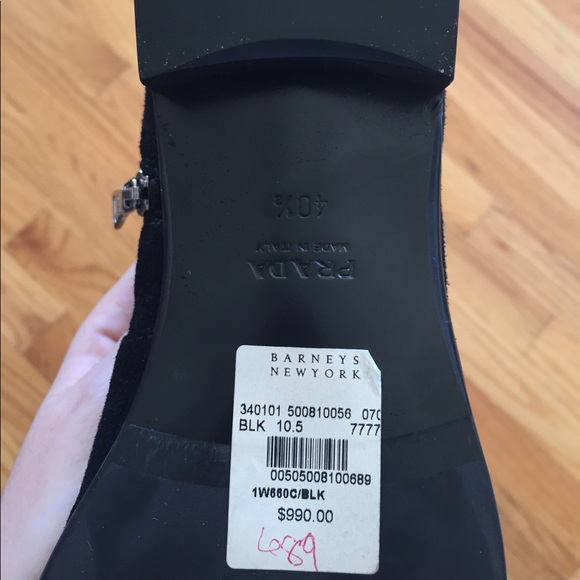 Prada black suede knee high boots - Picture 5 of 6