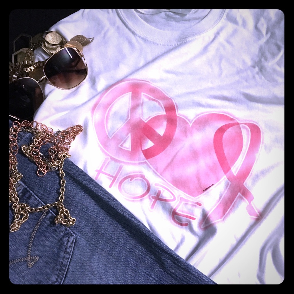 Sale 💝 Breast Cancer Hope white short sleeve tee
