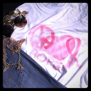 Sale 💝 Breast Cancer Hope white short sleeve tee