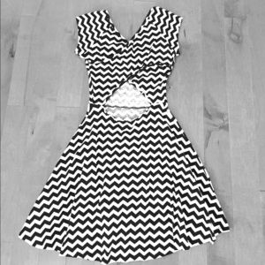 Chevron dress with back cut out detail