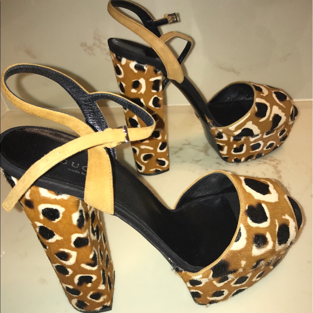 Gucci platform wedge sandals