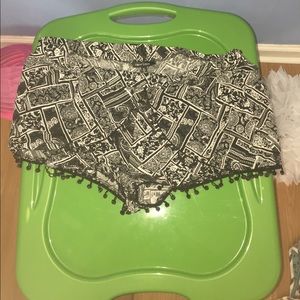 Black and white shorts