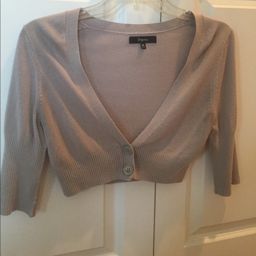 Grey crop cardigan from express xs