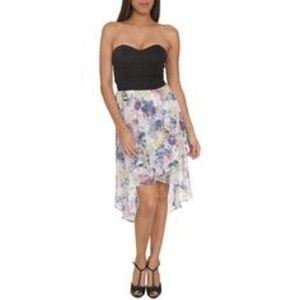 Arden B hi-low caged back floral dress