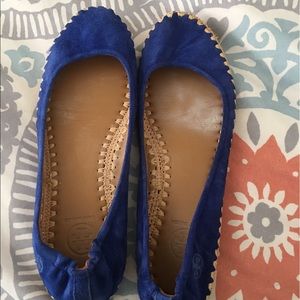 Tory burch blue suede shoes
