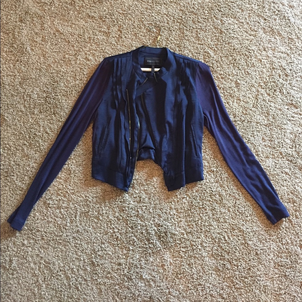 BCBG Navy Blue zippered sweater