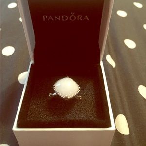 Pandora ring - large white stone