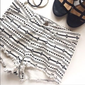 H&M tribal print cut-off shorts