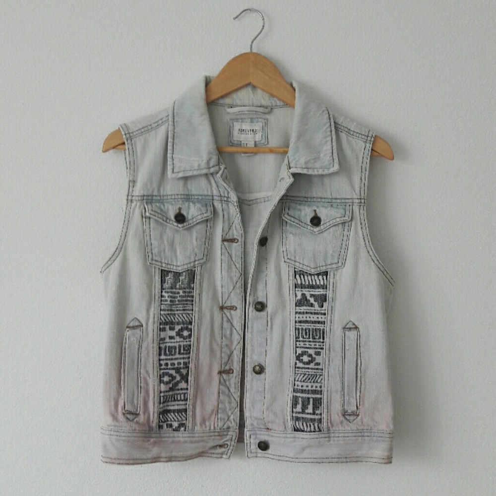 Forever 21 Ombre Denim Vest