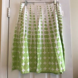 Cato green & white polka dot skirt